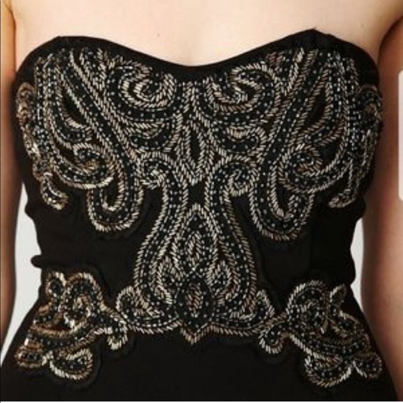 Free People Strapless Bodycon Beaded Dress Mini - Picture 3 of 7